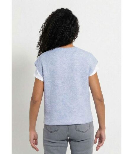 Gilet sans manches boutons dorés maille bouclette
