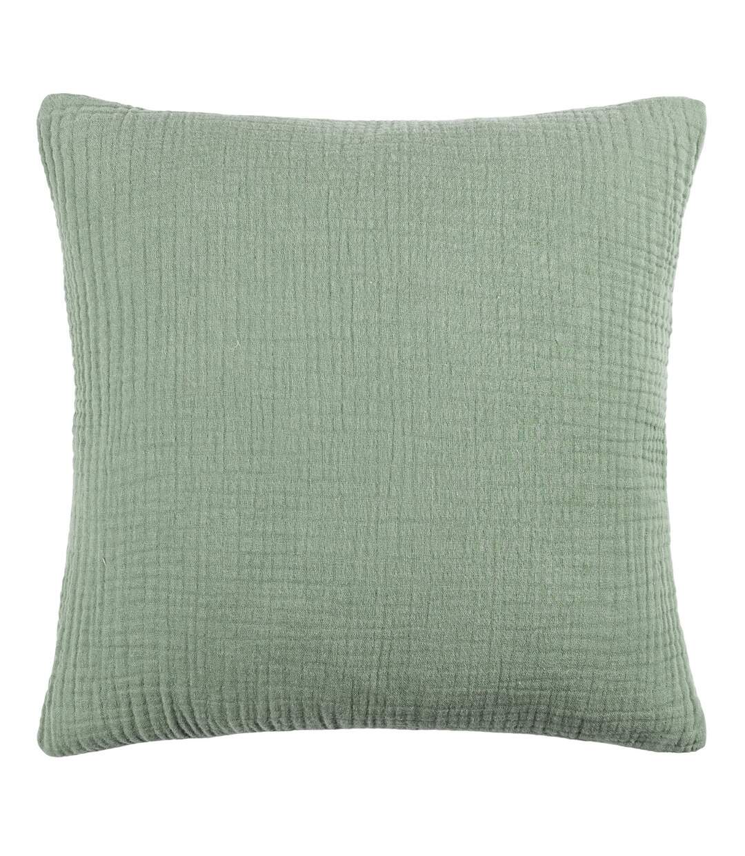 Lark cotton crinkled cushion cover 45cm x 45cm eucalyptus Yard