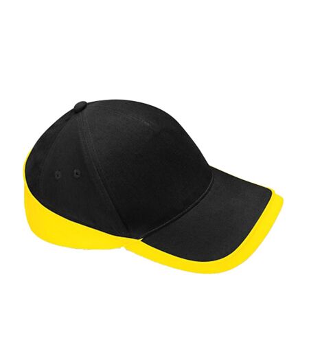 Casquette De Baseball Teamwear Competition Noir Jaune Beechfield