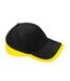 Casquette De Baseball Teamwear Competition Noir Jaune Beechfield-1