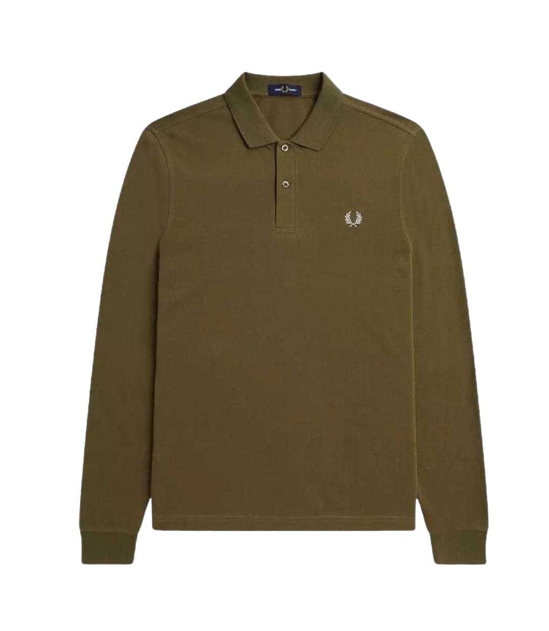 Polo Manches Longues Motif Uni Adulte Vert Kaki Fred Perry-1