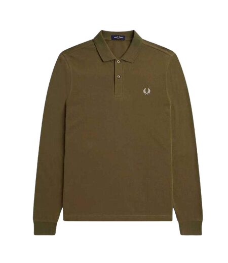 Polo Manches Longues Motif Uni Adulte Vert Kaki Fred Perry