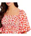 Blouse Manches Bouffantes Femme Rouge Blanc Be You-3