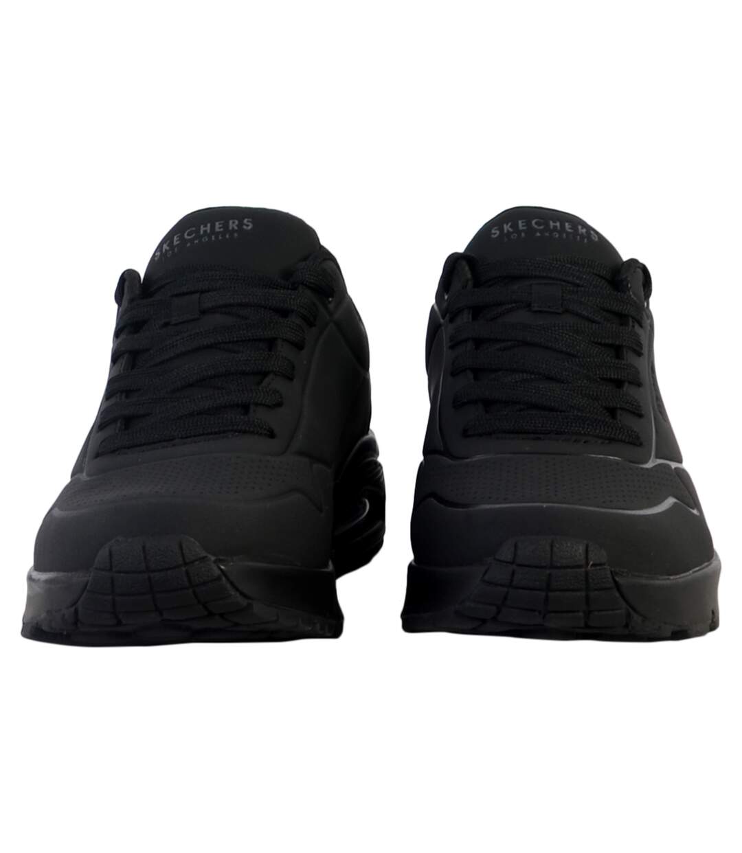 Mens Uno Synthetic Leather Trainers White Skechers-5