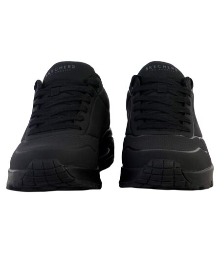 Mens Uno Synthetic Leather Trainers White Skechers
