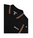 Polo Motif/style Rayure Contrastée Sur Bord Homme Noir Blanc Lambretta-3