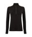 Womens/ladies long sleeve zip neck performance top black Tombo