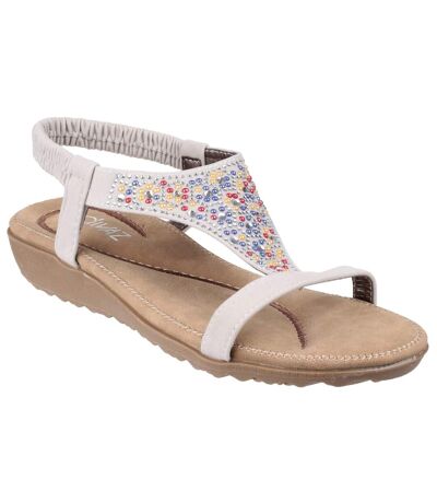 Divaz Womens/Ladies Nicosia Elasticated T Bar Sandal (White) - UTFS3481
