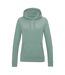 Womens/ladies Girlie College Hoodie Dusty Green Awdis-1