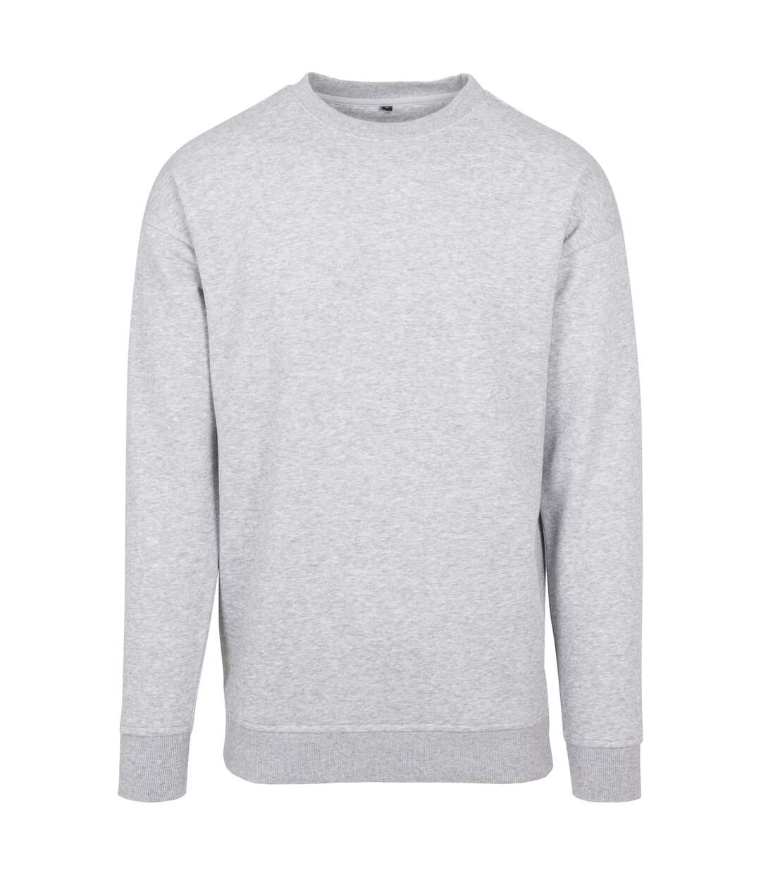 Mens Crew Neck Plain Sweatshirt Grey Build Your Brand-1