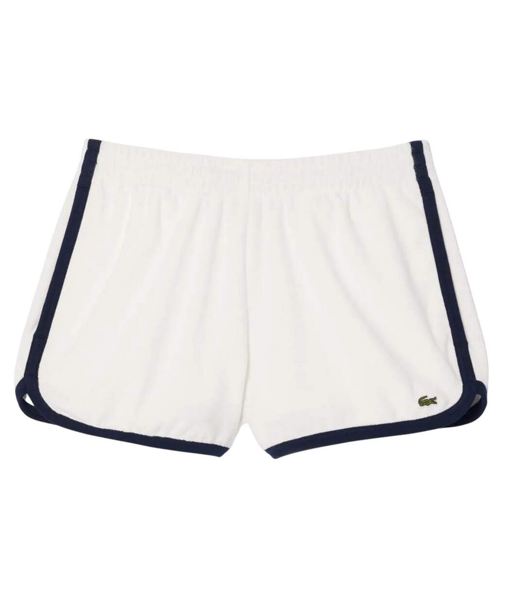Womens/ladies Terrycloth Contrast Detail Shorts Cream Lacoste-1