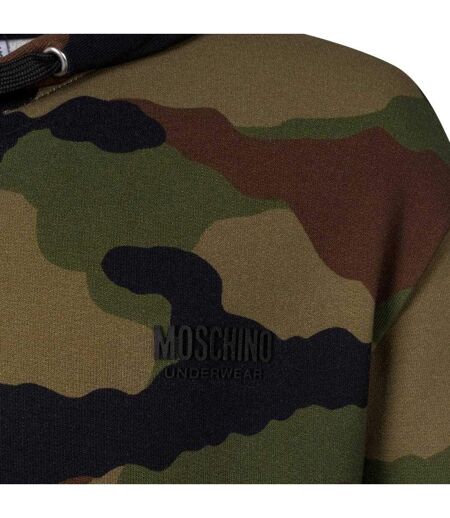 Veste À Capuche Motif/style Camouflage Homme Vert Moschino