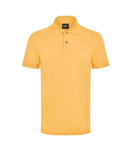 Mens Firenze Cotton Polo Shirt Medium Orange Boss