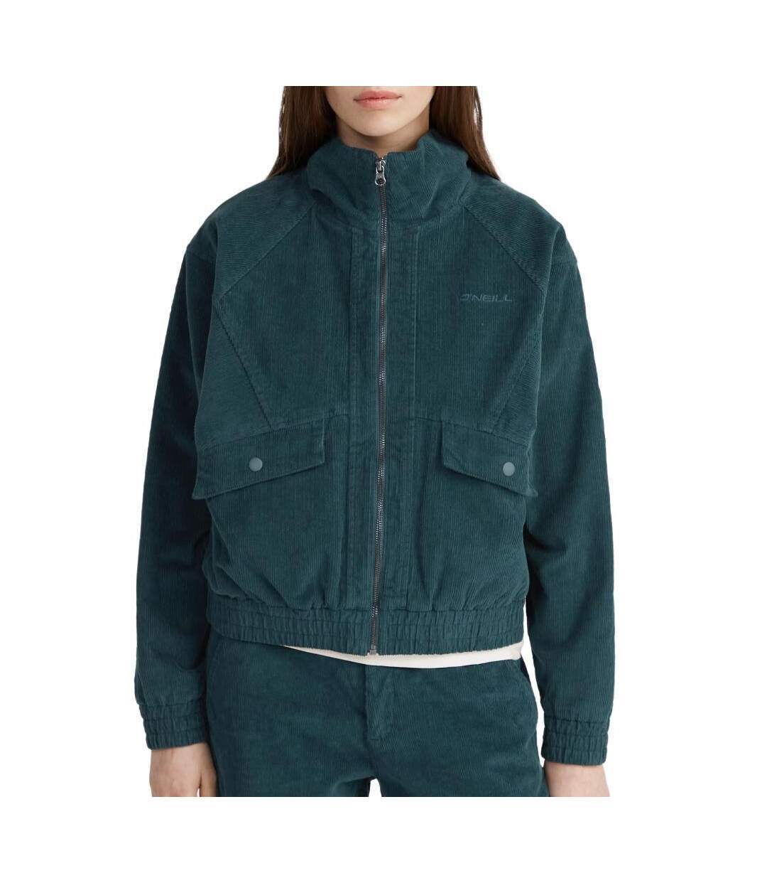 Veste zippée côtelé bleu canard femme o'neill surf heroes-1