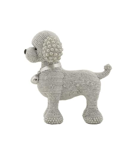 Statuette Déco Caniche Debout Sparky 15cm Argent