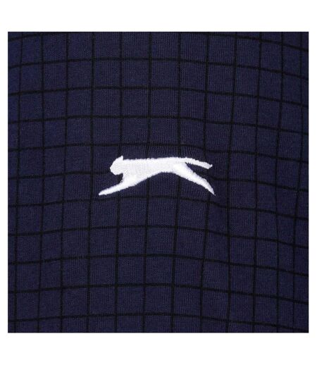 Mens Chequered Golf Polo Shirt Navy Slazenger