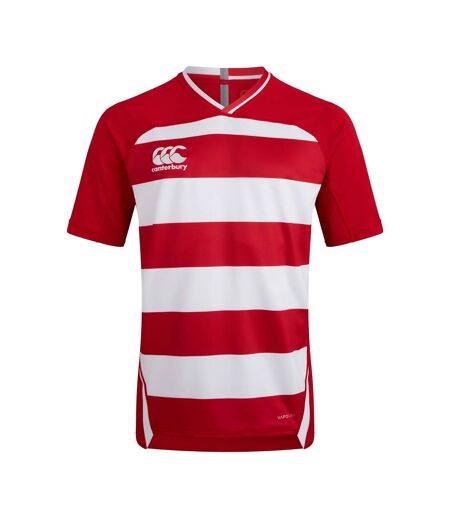Mens Evader Hooped Vapodri Jersey Flag Red Canterbury