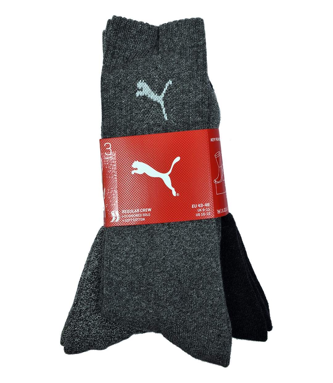 Chaussettes Sport PUMA Tennis CREW Pack de 3 Paires Anthracite 207 TENNIS CREW