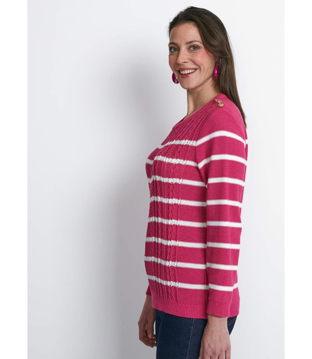 Pull rayures et boutons esprit marinière-3