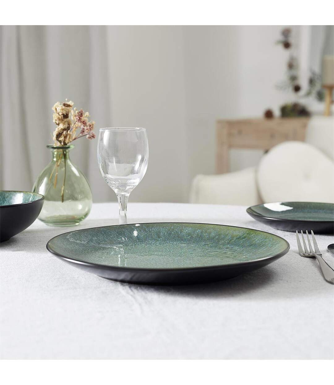 Lot de 6 Assiettes Plates Elia 27cm Vert-3