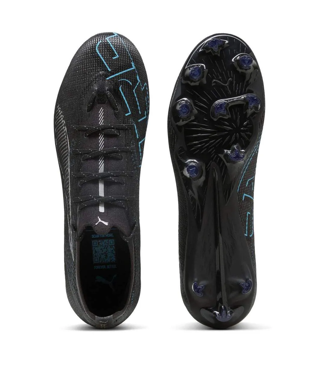 Mens Ultra Pro Firm Ground Football Boots Black Silver Puma-3