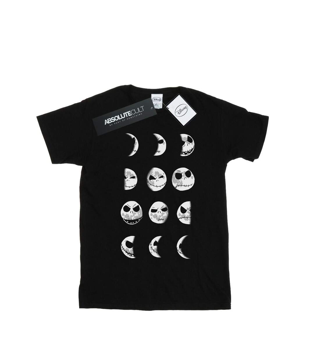Disney Womens/Ladies Nightmare Before Christmas Jack Moon Cotton Boyfriend T-Shirt (Noir) - UTBI41479-1