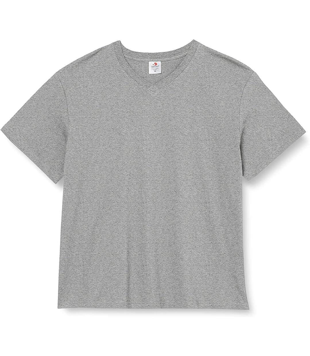 T-shirt Col V Homme Gris Chiné Stedman-1