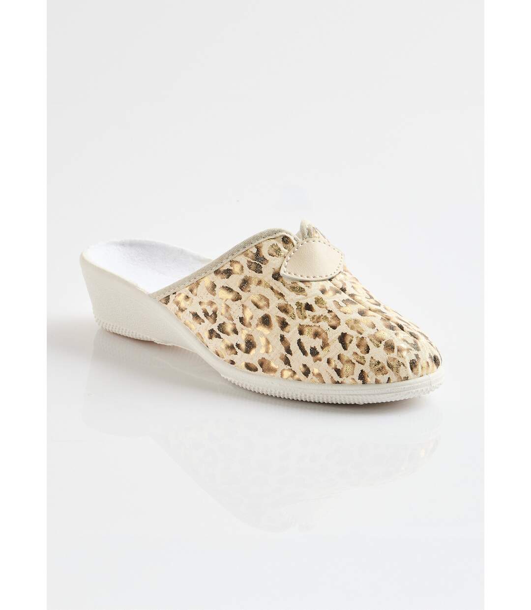 Chaussons mules sabot imprimé léopard-1