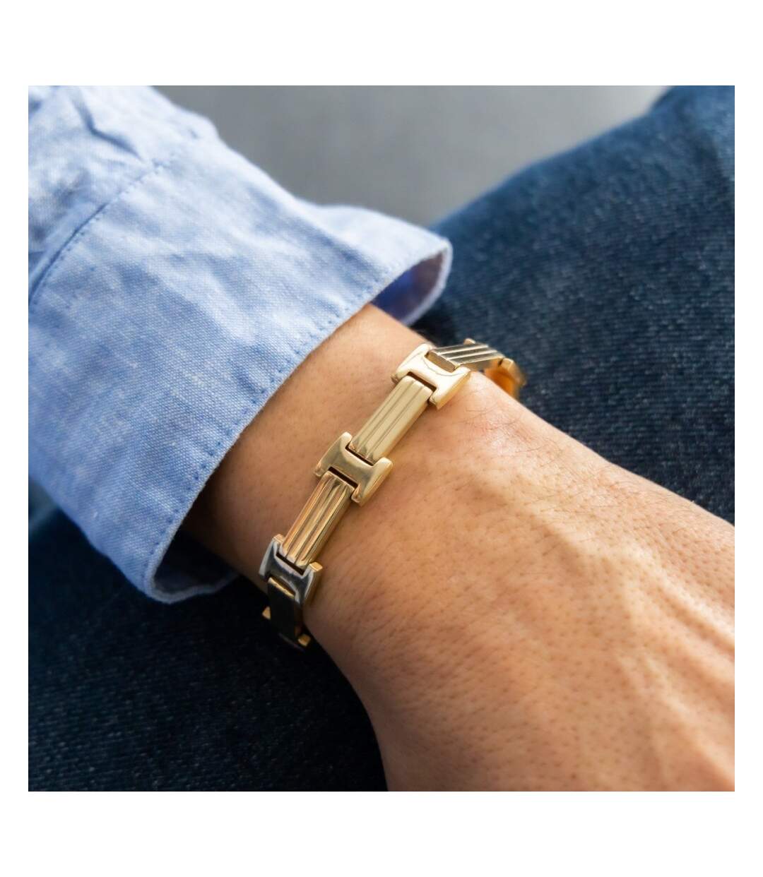 Bracelet pour Homme Acier Doré-2