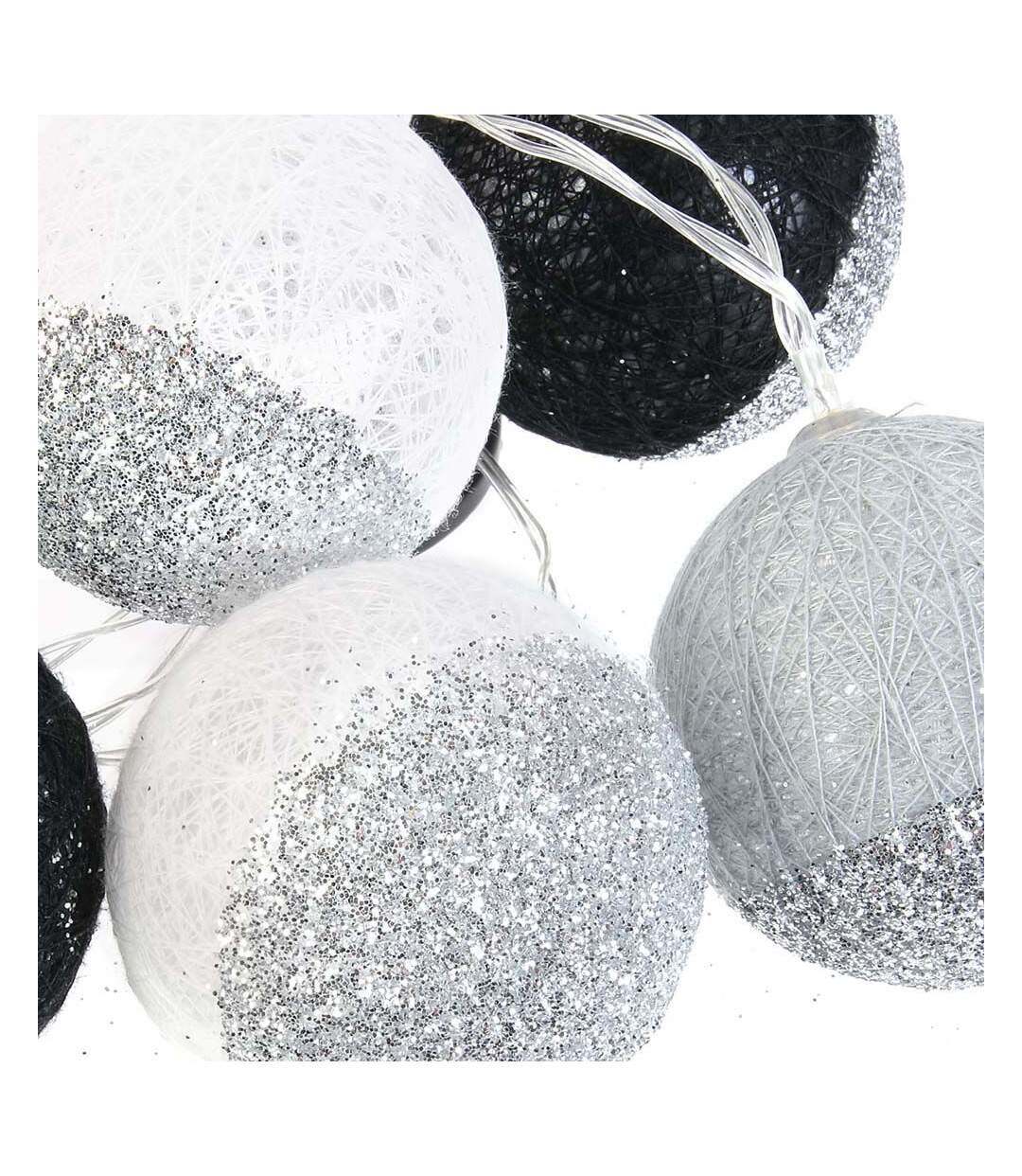 Guirlande lumineuse boules pailletées 10 leds-3
