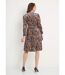 Robe courte velours ras fleuri col V évasée-2