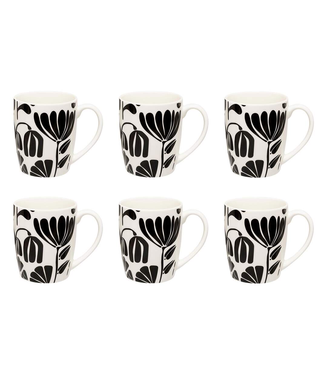 Lot de 6 Mugs Twisted Lime 37cl Noir & Blanc-1