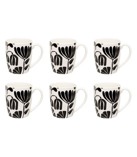 Lot de 6 Mugs Twisted Lime 37cl Noir & Blanc