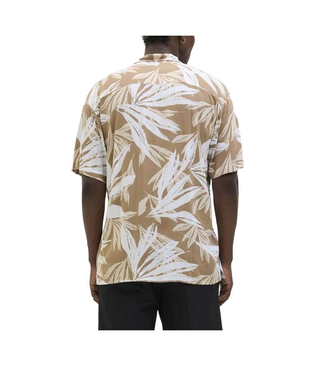 Chemise beige/blanche homme jack & jones jjejeff-2