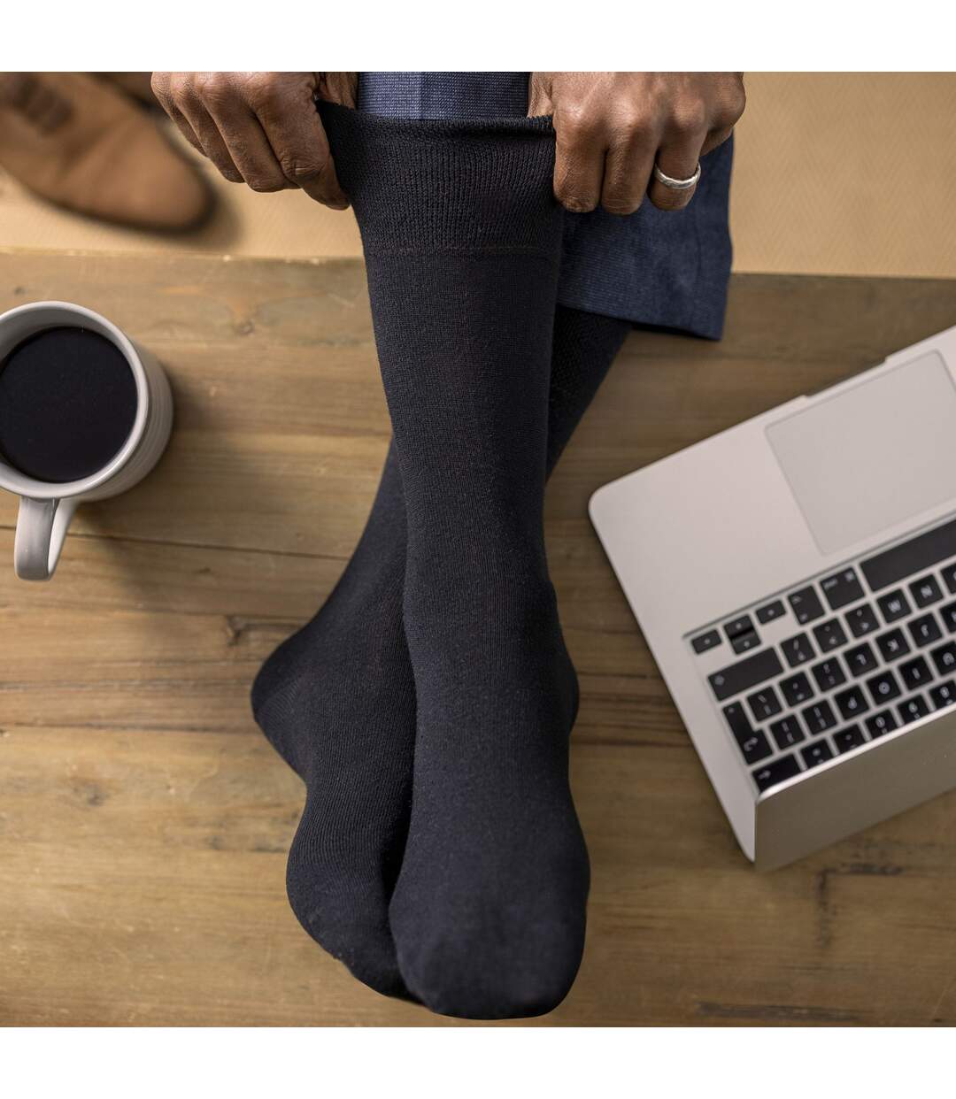 2 Pack Mens Diabetic Bamboo Extra Wide  NON ELASTIC Socks-3