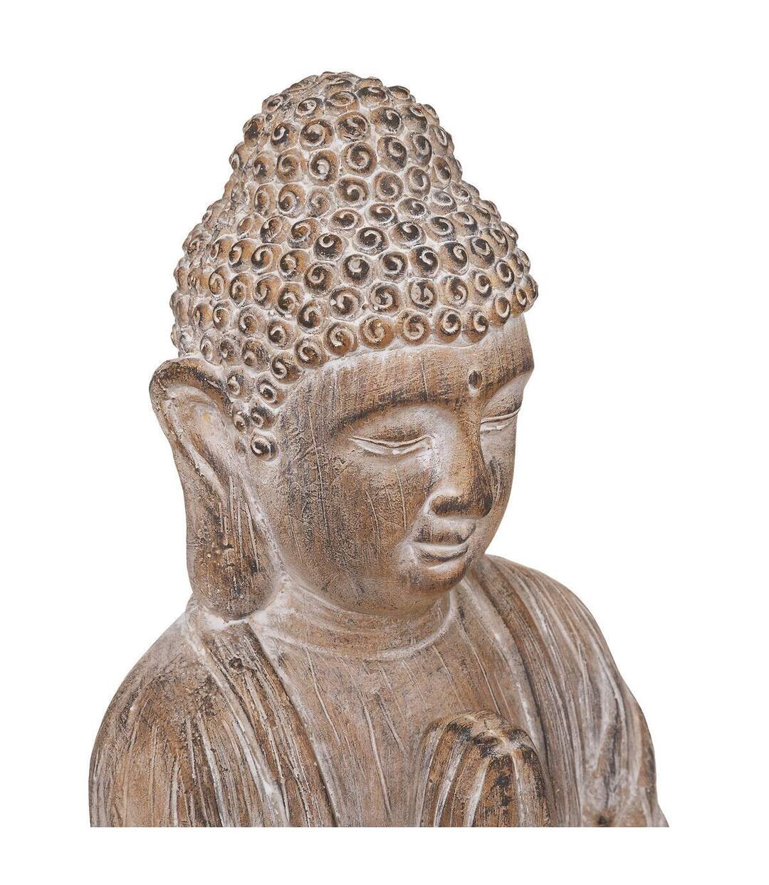 Statuette Déco Bouddha Effet Bois 45cm Lin-2