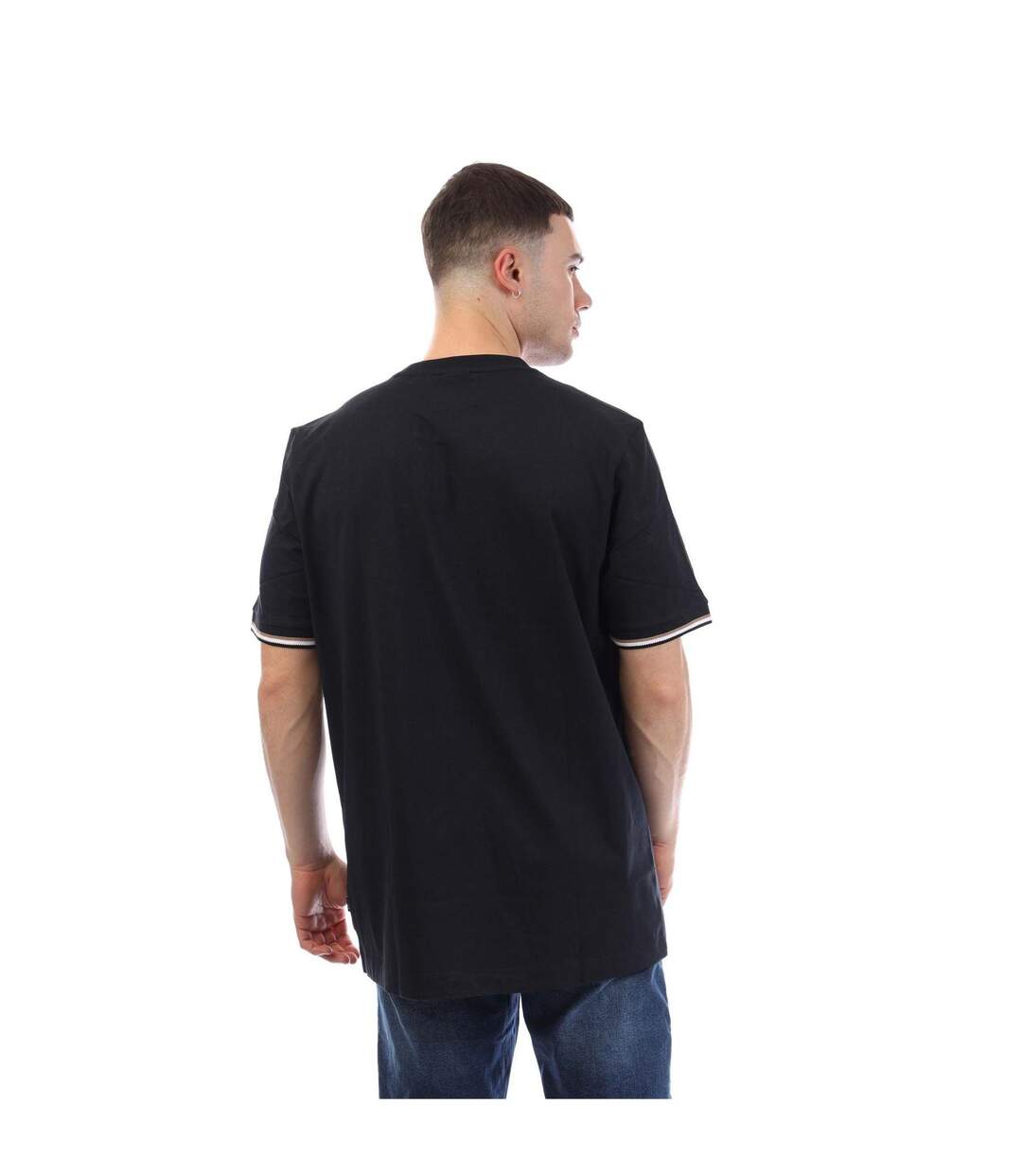 T-shirt Motif/style Signature Homme Bleu Foncé Boss-3