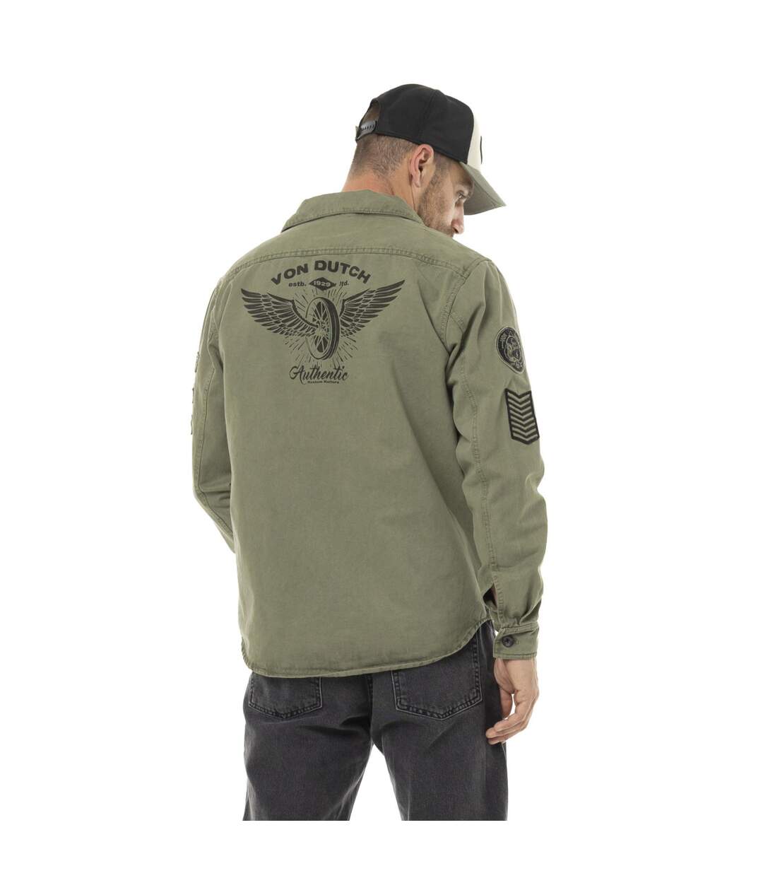 Sur Chemise homme en sergé de coton avec Patchs Cain Vondutch-4
