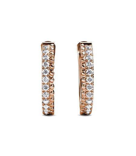 Boucles d'oreilles Aleah - Or Rosé et Cristal