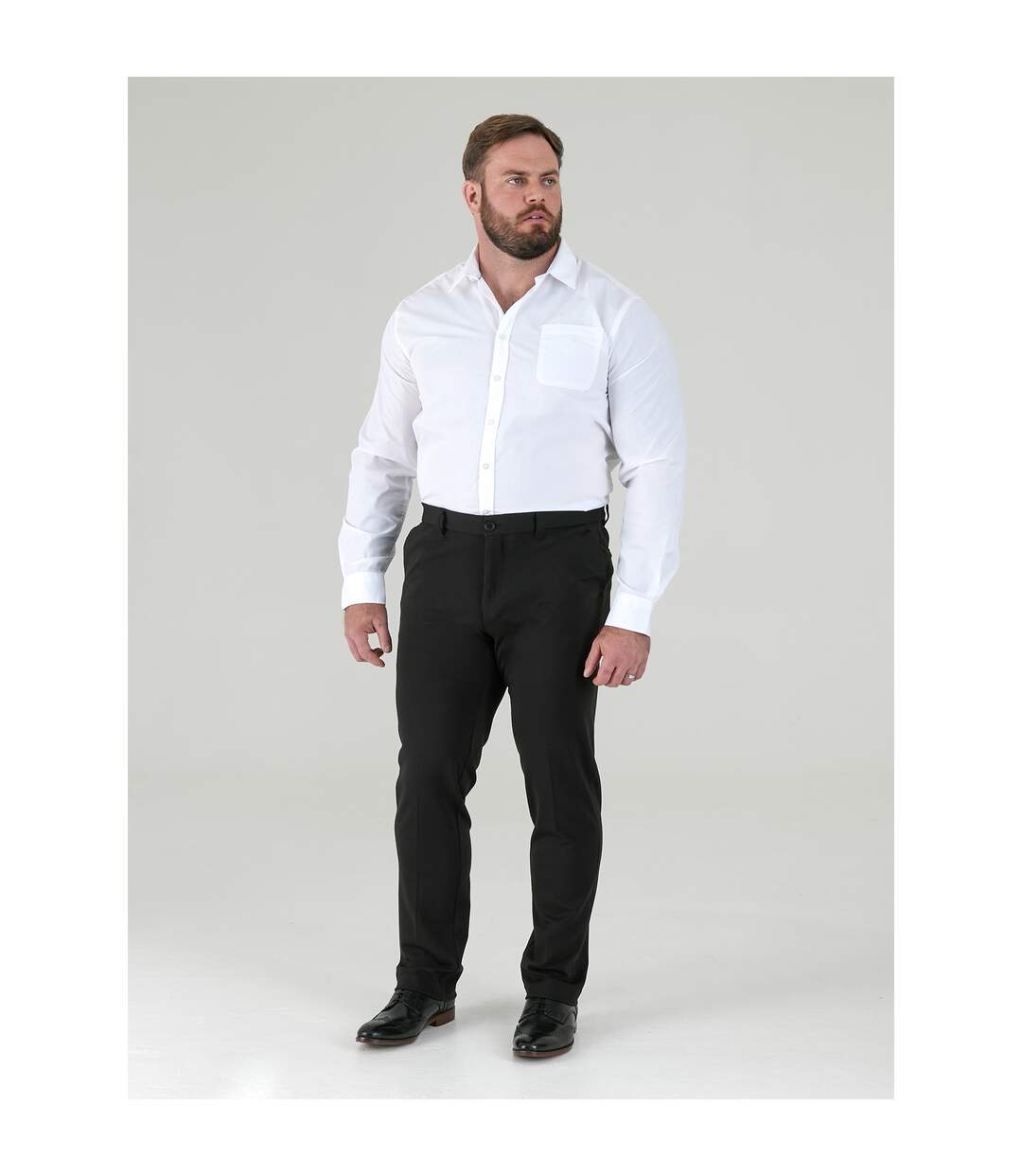 D555 Pantalon Uni Et Cintré Grande Taille Yarmouth Homme Noir Duke-1