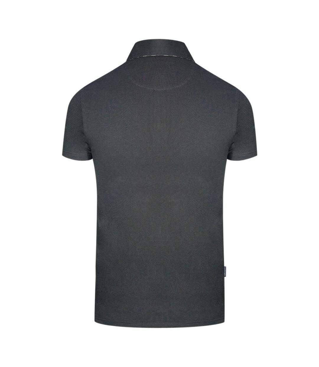 Polo Motif Signature Adulte Noir Aquascutum-2
