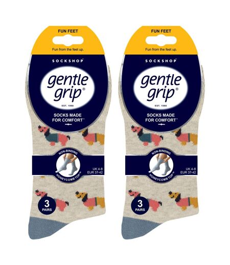 6 Pairs Ladies  NON ELASTIC Cotton Rich Wildlife Dogs Cats Patterned Socks
