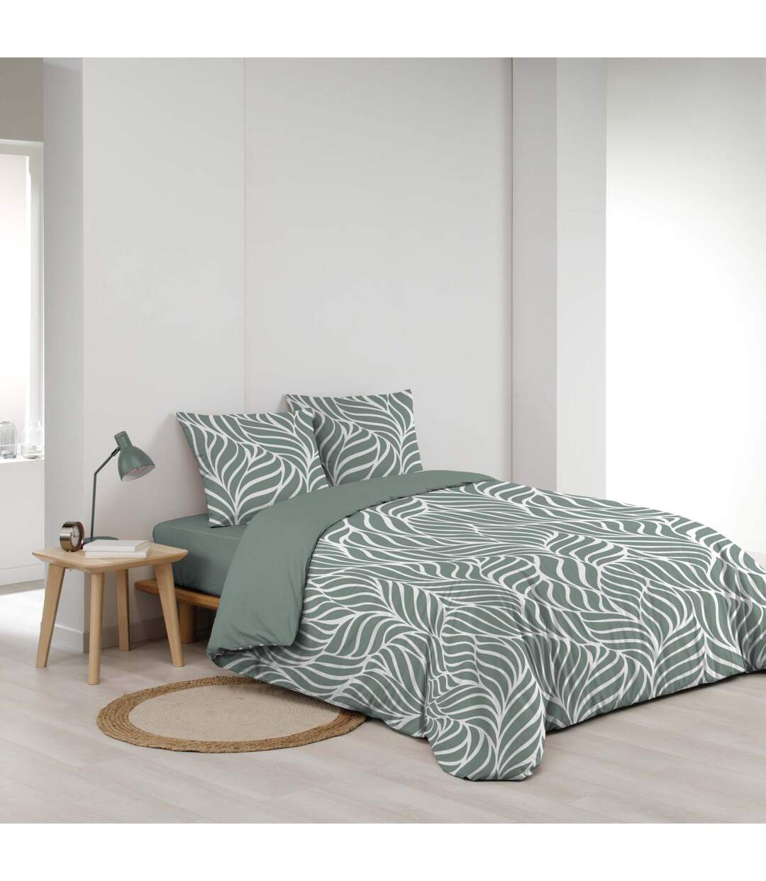 Parure de Lit 3 Pièces Morgane 240x220cm Vert Sauge-2