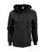 Ladies Full Zip Plain Hooded Sweatshirt Black SG-1