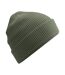 Bonnet En Coton Biologique Gaufré Vert Kaki Beechfield-2