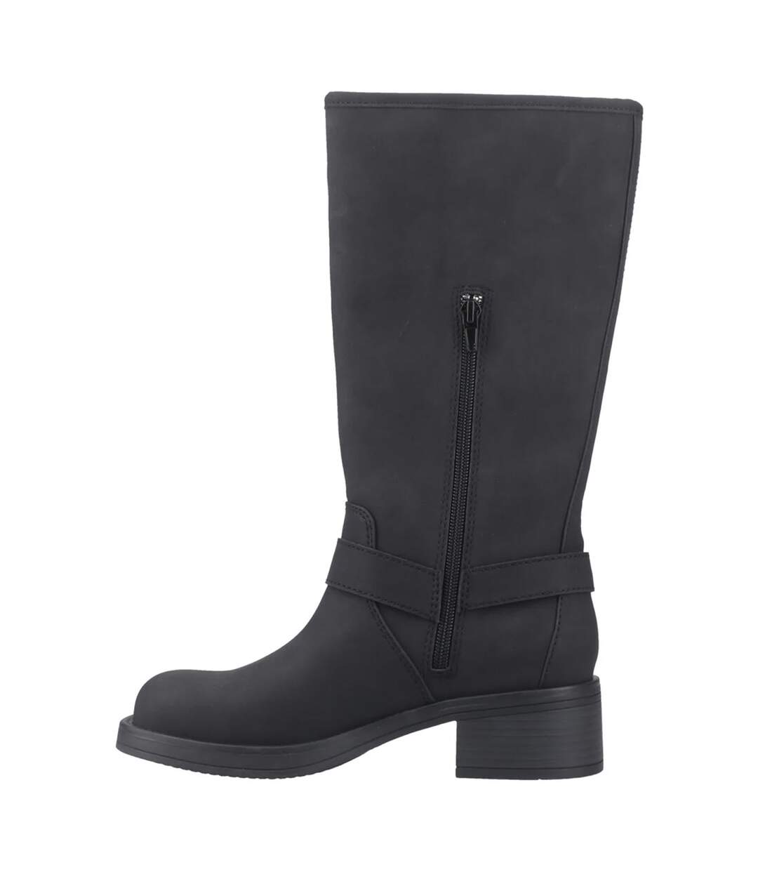 Womens/ladies Nash Tall Biker Boots Black Rocket Dog-4