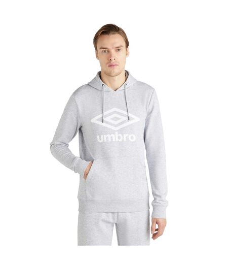Sweat À Capuche Homme Gris Chiné Blanc Umbro