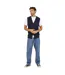Mens Knitted V Neck Waistcoat Jet Black Brave Soul-1