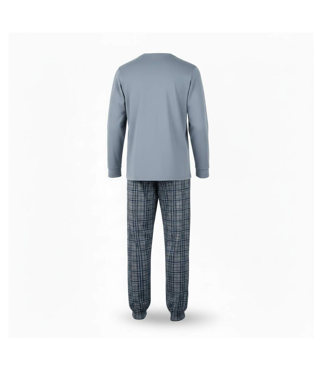OZABI Ensemble Pyjama Homme Coton Majoritaire Broderie Cerf Écossais-3