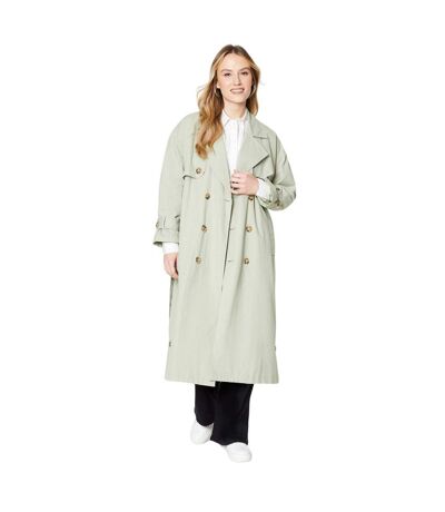 Womens/ladies double-breasted trench coat sage Dorothy Perkins